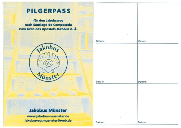 Pilgerpass "Jacobus Münster" (Altertumskommission).