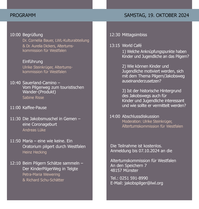 Flyer Workshop der Jakobswege 2024