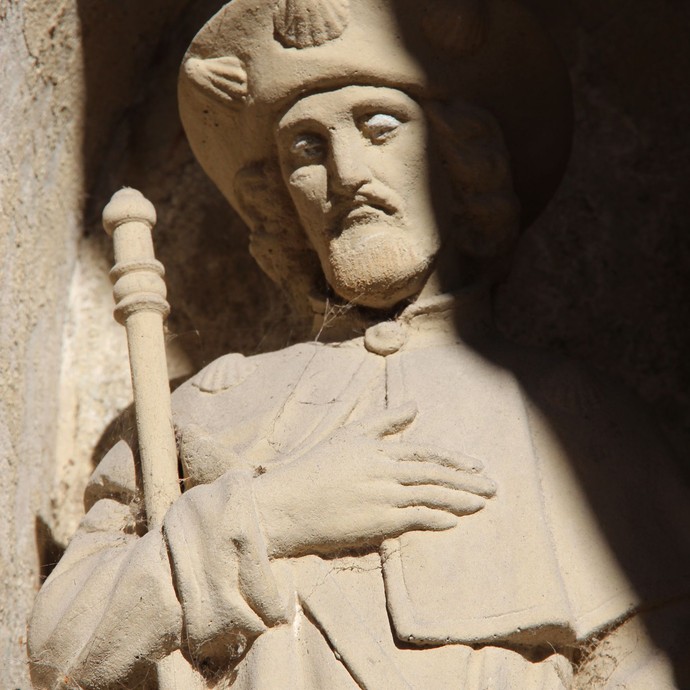Statue des hl. Rochus in Telgte (Altertumskommission). (vergrößerte Bildansicht wird geöffnet)