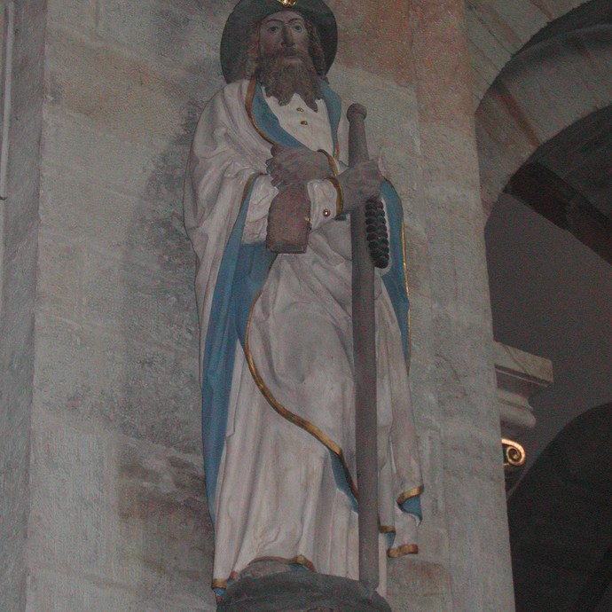 Figur des hl. Jakobus im Osnabrücker Dom (Altertumskommission). (vergrößerte Bildansicht wird geöffnet)